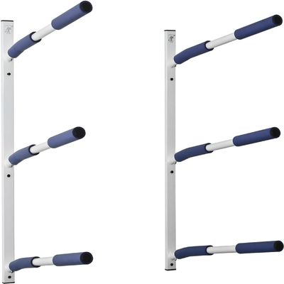 SPAREHAND Premium Edition: All Climate Wall Mount Hybrid Rack for SUPs and Kayaks - 3 Tier Storage Rack Shelf for Garage Storage and Display (Navy Blue)