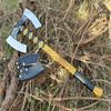 CHEEKU MEEKU Hnadmade Two Handed Large Berserker Axe, Norse Axe, Scandinavian Viking Dane Ashwood Handle Functional Axe (FM-0008) ((U-Axe)) view 1