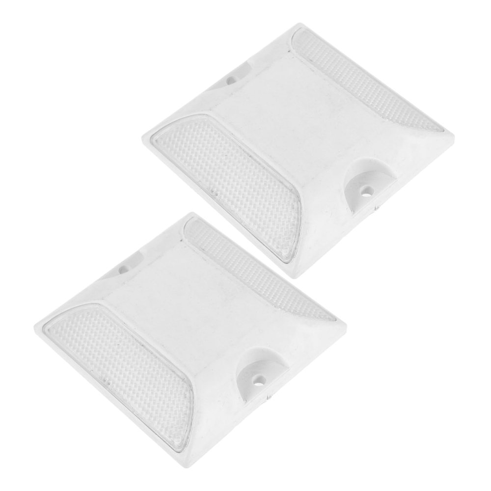 CAXUSD Traffic Reflective Road Fence Signs 2 Pack White Studs Aluminum Core Reflective Driveway Markers Emergency Reflector for Safety