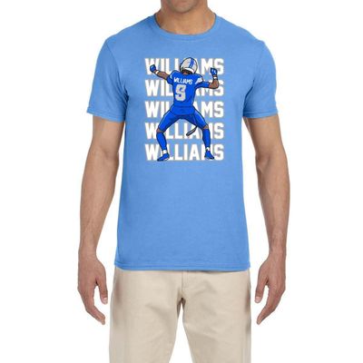 Blue Detroit Jameson Williams Text Pic T-Shirt Youth Small
