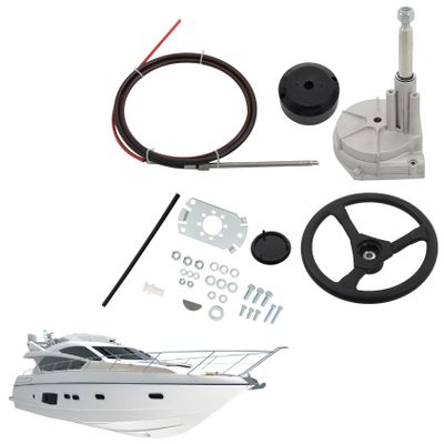 ANTUKO 14 FT Boat Steering Control Cable Outboard Rotary Steering System Kit Replacement for Yachts Fishing Boats