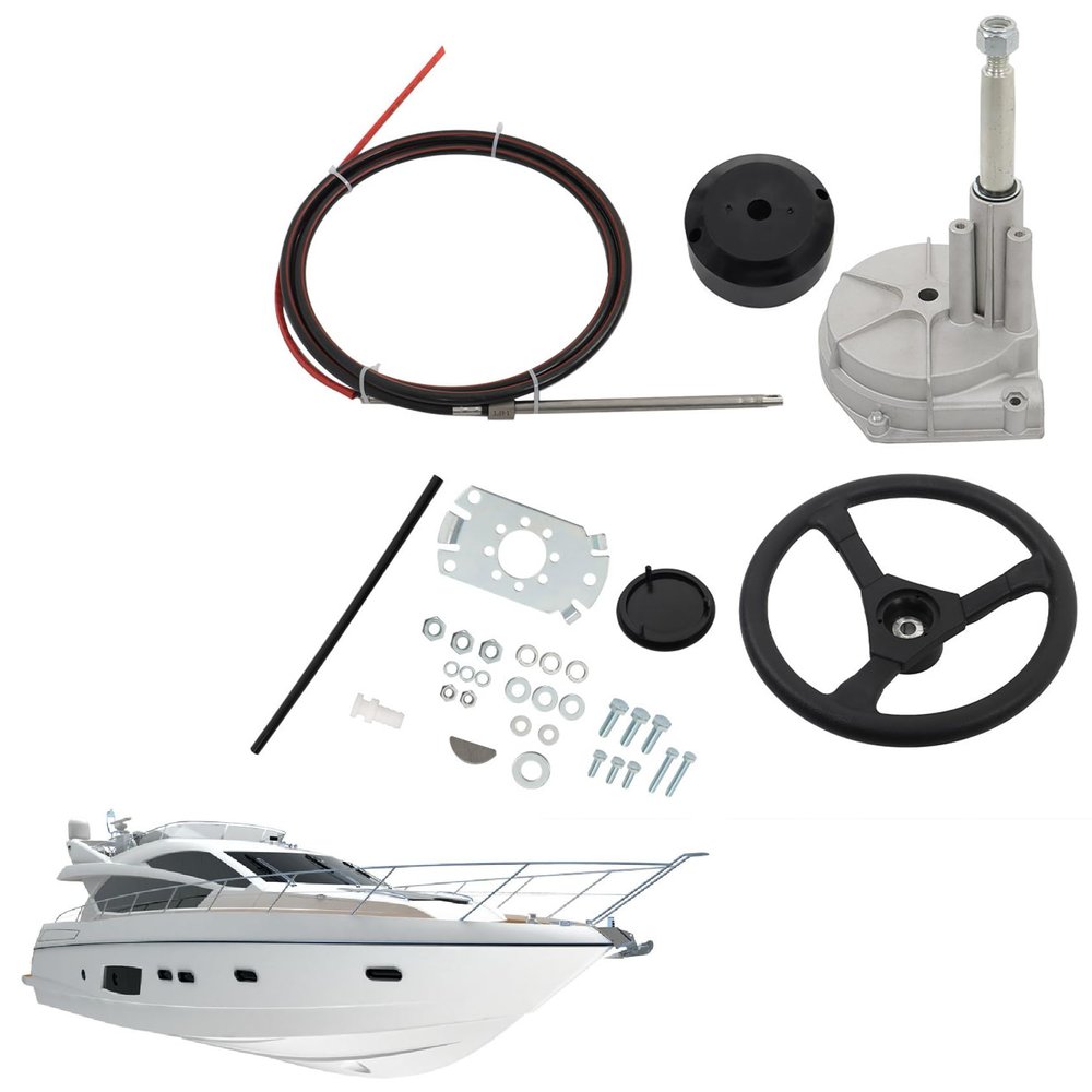 ANTUKO 14 FT Boat Steering Control Cable Outboard Rotary Steering System Kit Replacement for Yachts Fishing Boats