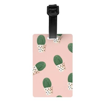 Cactus Red Print Luggage Tag Suitcase Identification Labels for Women Men Name Tags Suitable Travel