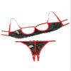 Lilosy Women's Sexy Underwire Floral Lace Sheer Bachelorette Lingerie Set See Through Bra and Panty 2 Piece Black Red Large view 3
