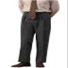 Mens High Waisted Tweed Pleated Front Dress Pant Classic Fit (Black, 36W x 30L) view 1