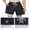 SURF CUZ Mens Swim Trunks with Compression Liner Quick Dry Swim Shorts 7" Swimming Trunks Stretch Zipper Pockets,Cool Coast,XS view 4