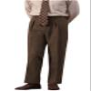 Mens High Waisted Tweed Pleated Front Dress Pant Classic Fit (Brown, 30W x 30L) view 1