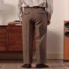 Mens High Waisted Tweed Pleated Front Dress Pant Classic Fit (Brown, 30W x 30L) view 4