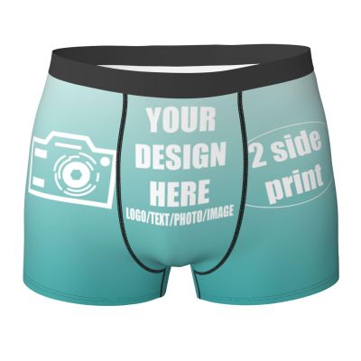 Custom Boxers Bulk Personalized Men's Boxers Customize Logo Photo Personalized Boxers for Men Design Your Own Funny Text Small Two-Tone