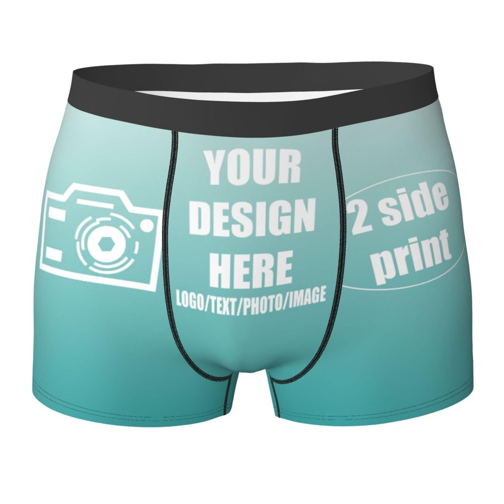 Custom Boxers Bulk Personalized Men's Boxers Customize Logo Photo Personalized Boxers for Men Design Your Own Funny Text Small Two-Tone