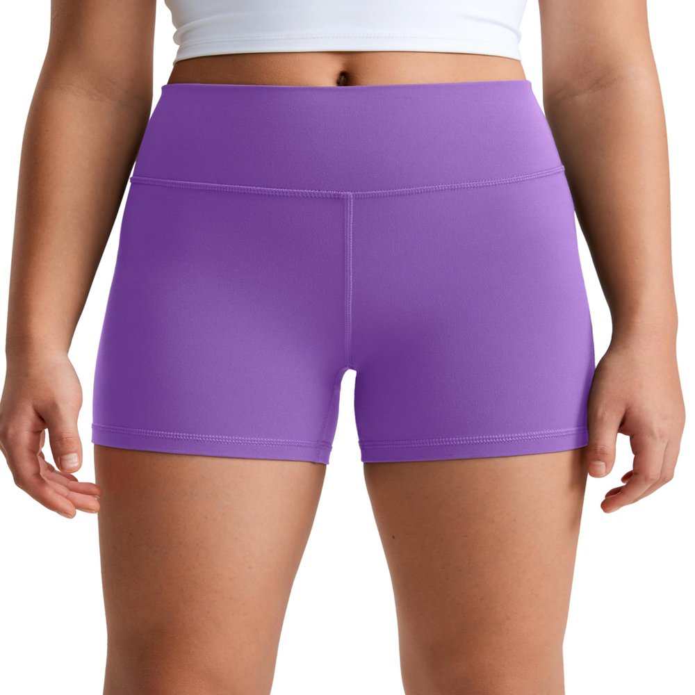 CRZ YOGA Girls Butterluxe High Waist Athletic Biker Shorts - Dance Yoga Casual Kids Teen Summer Royal Lilac Large