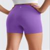 CRZ YOGA Girls Butterluxe High Waist Athletic Biker Shorts - Dance Yoga Casual Kids Teen Summer Royal Lilac Large view 3
