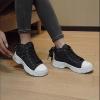 Fashion Wedge Heeled Sneakers for Women,Womens White Platform Sneakers,Casual Slip On Work Shoes Women,Comfortable Lace Up Running Shoes for Women Footwear - Fashion Sneakers for Women (C-Black, 8.5) view 4