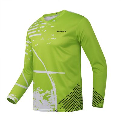 Serijoars Racing Men's Long Sleeve Off-Road Cycling Jersey Mountain Bike MTB Jersey Downhill&Motocross Shirts (US, Alpha, Large, Regular, Regular, MLT027)