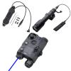 HATSEN Plastic PEQ15 Box Aiming Laser Sights(with Red/Green/Blue Laser + IR Laser+ White Light), & M600C Strong LED Flashlight, & Modular Dual Wire Remote Pressure Switch(SF+2.5 Plug) Combo, Black view 1