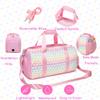 Jumpopack Glitter Dance Bag for Girls Duffle Bags Girls Overnight Bags Sleepover Gym Gymnastics Bag with Shoe Compartment and Wet Pocket,Heart Pattern view 4