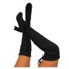JYSwoshoe Tan High Knee Boots for Women Knee-High Chunky Shoes Heel Retro Winter for Women's Boots Flock Boots Mid-Calf Warm Boots Boots Long Women's Boots (A-Black, 7) view 2