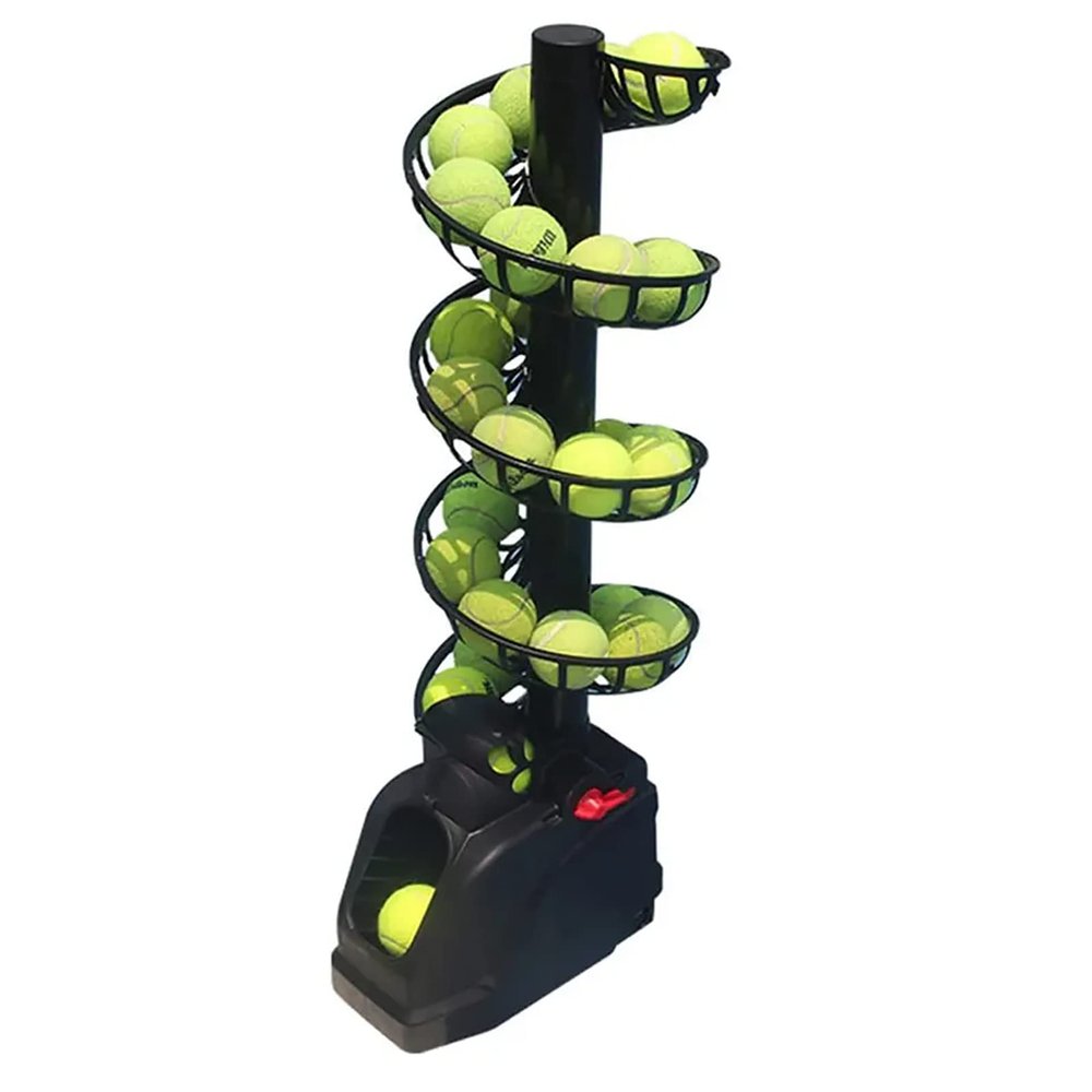 Tennis Ball Tosser, Accurate & Efficient Tennis Ball Machine, Ball Launcher, 4 Levels Adjustable and Two Power Supply Methods & Easy Installation, for Adults Children