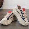 Fashion Wedge Heeled Sneakers for Women,Womens White Platform Sneakers,Casual Slip On Work Shoes Women,Comfortable Lace Up Running Shoes for Women Footwear - Fashion Sneakers for Women (B-Blue, 7.5) view 2