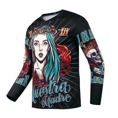 Serijoars Racing Men's Long Sleeve Off-Road Cycling Jersey Mountain Bike MTB Jersey Downhill&Motocross Shirts (US, Alpha, X-Large, Regular, Regular, MLT019)