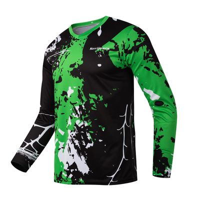Serijoars Racing Men's Long Sleeve Off-Road Cycling Jersey Mountain Bike MTB Jersey Downhill&Motocross Shirts (US, Alpha, Medium, Regular, Regular, MLT026)