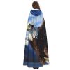 Dwrepo Eagle Halloween Hooded Cloak Full Length Adult Vampire Witch Cape for Halloween Cosplay Costumes view 4