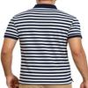 AbbyHold Mens Polo Shirts Short Sleeve Striped Cotton Collar Fitted Pique Work Golf Shirts for Men (L, White) view 2