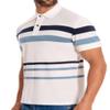 AbbyHold Mens White Polo Shirts Short Sleeve Striped Pique Cotton Moisture Wicking Lightweight Golf Shirts for Men (L, White) view 4