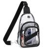 Clear Bag for Stadium Events, Clear Purse Bag for Women Men Waterproof PVC Crossbody Fanny Pack for Concert Sport Hiking Travel, Black view 1