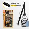 Clear Bag for Stadium Events, Clear Purse Bag for Women Men Waterproof PVC Crossbody Fanny Pack for Concert Sport Hiking Travel, Black view 3