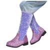 IWIHMIV Toddler Riding Boots Girls Tall Princess Boots Knee High Booties Mid-Calf Dress Up Party Boot for GirlsPurple,12.5 view 2