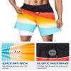 SURF CUZ Mens Swim Trunks with Compression Liner Quick Dry 7" Swimming Trunks, Multicolor, Medium view 4