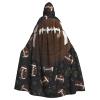 Dwrepo Football Green Halloween Hooded Cloak Full Length Adult Vampire Witch Cape for Halloween Cosplay Costumes view 1