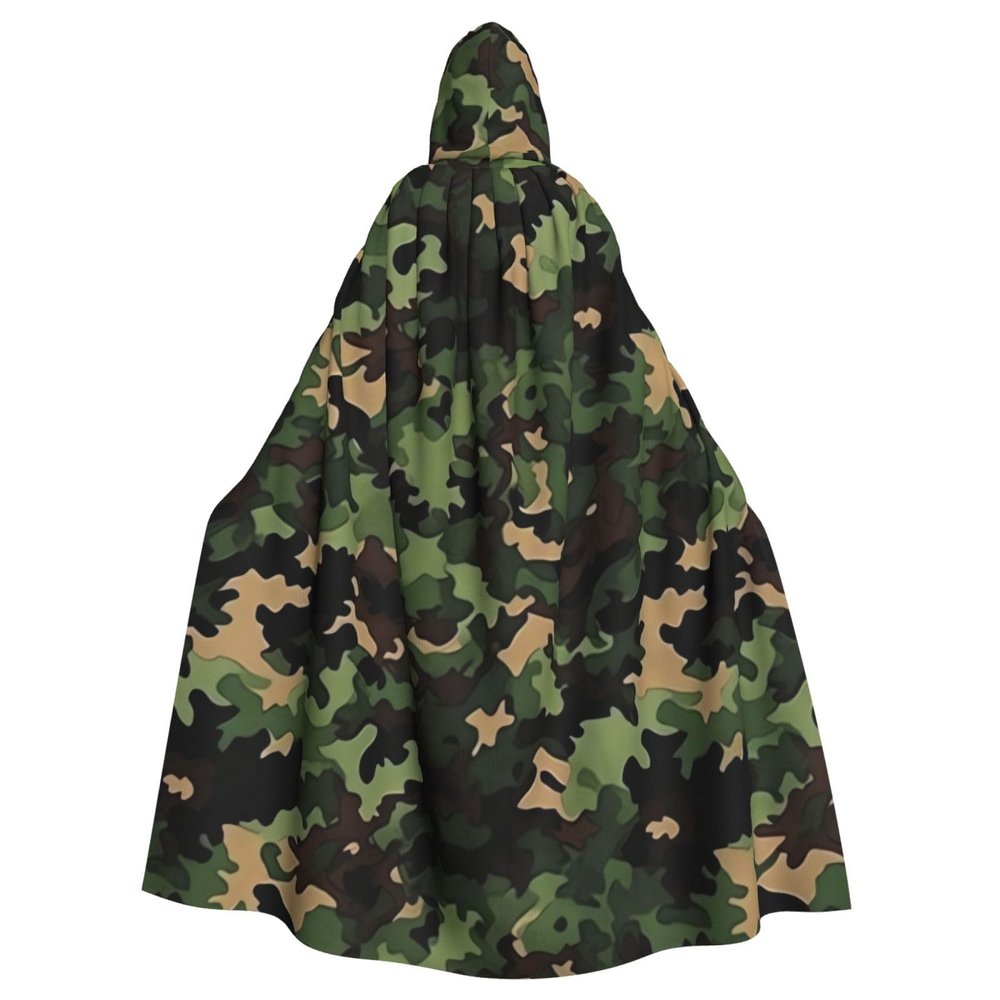 Dwrepo Green Halloween Hooded Cloak Full Length Adult Vampire Witch Cape for Halloween Cosplay Costumes