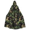 Dwrepo Green Halloween Hooded Cloak Full Length Adult Vampire Witch Cape for Halloween Cosplay Costumes view 1