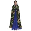Dwrepo Green Halloween Hooded Cloak Full Length Adult Vampire Witch Cape for Halloween Cosplay Costumes view 2