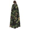 Dwrepo Green Halloween Hooded Cloak Full Length Adult Vampire Witch Cape for Halloween Cosplay Costumes view 4