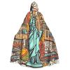 Dwrepo Cartoon Cute New York American Theme Art Halloween Hooded Cloak Full Length Adult Vampire Witch Cape for Halloween Cosplay Costumes view 1