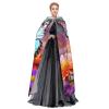 Dwrepo Flowers Colorful Butterfly Halloween Hooded Cloak Full Length Adult Vampire Witch Cape for Halloween Cosplay Costumes view 3