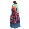 Dwrepo Cute Octopus Halloween Hooded Cloak Full Length Adult Vampire Witch Cape for Halloween Cosplay Costumes view 4