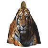 Dwrepo Cool Tiger Halloween Hooded Cloak Full Length Adult Vampire Witch Cape for Halloween Cosplay Costumes view 1