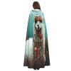 Dwrepo Alpaca Halloween Hooded Cloak Full Length Adult Vampire Witch Cape for Halloween Cosplay Costumes view 4