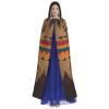 Dwrepo Native American Halloween Hooded Cloak Full Length Adult Vampire Witch Cape for Halloween Cosplay Costumes view 2