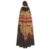Dwrepo Native American Halloween Hooded Cloak Full Length Adult Vampire Witch Cape for Halloween Cosplay Costumes view 4