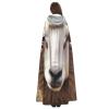 Dwrepo Sheep Halloween Hooded Cloak Full Length Adult Vampire Witch Cape for Halloween Cosplay Costumes view 4