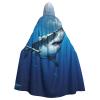 Dwrepo Ocean Sea Animal Shark Halloween Hooded Cloak Full Length Adult Vampire Witch Cape for Halloween Cosplay Costumes view 1