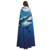Dwrepo Ocean Sea Animal Shark Halloween Hooded Cloak Full Length Adult Vampire Witch Cape for Halloween Cosplay Costumes view 4