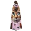 Dwrepo Carttoon Cat Halloween Hooded Cloak Full Length Adult Vampire Witch Cape for Halloween Cosplay Costumes view 4