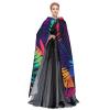 Dwrepo Colorful leaves Halloween Hooded Cloak Full Length Adult Vampire Witch Cape for Halloween Cosplay Costumes view 3