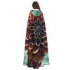 Dahlia Flower Halloween Hooded Cloak Full Length Adult Vampire Witch Cape for Halloween Cosplay Costumes view 4